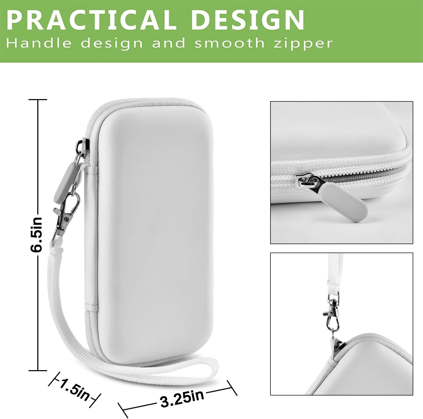 Charger Battery Pack Case Compatible with Apple MagSafe/for Baseus/for Belkin/for INIU, Holder for Anker 633/622/621/321 MagSafe Magnetic Power Bank for iPhone 15, Storage with Strap- White