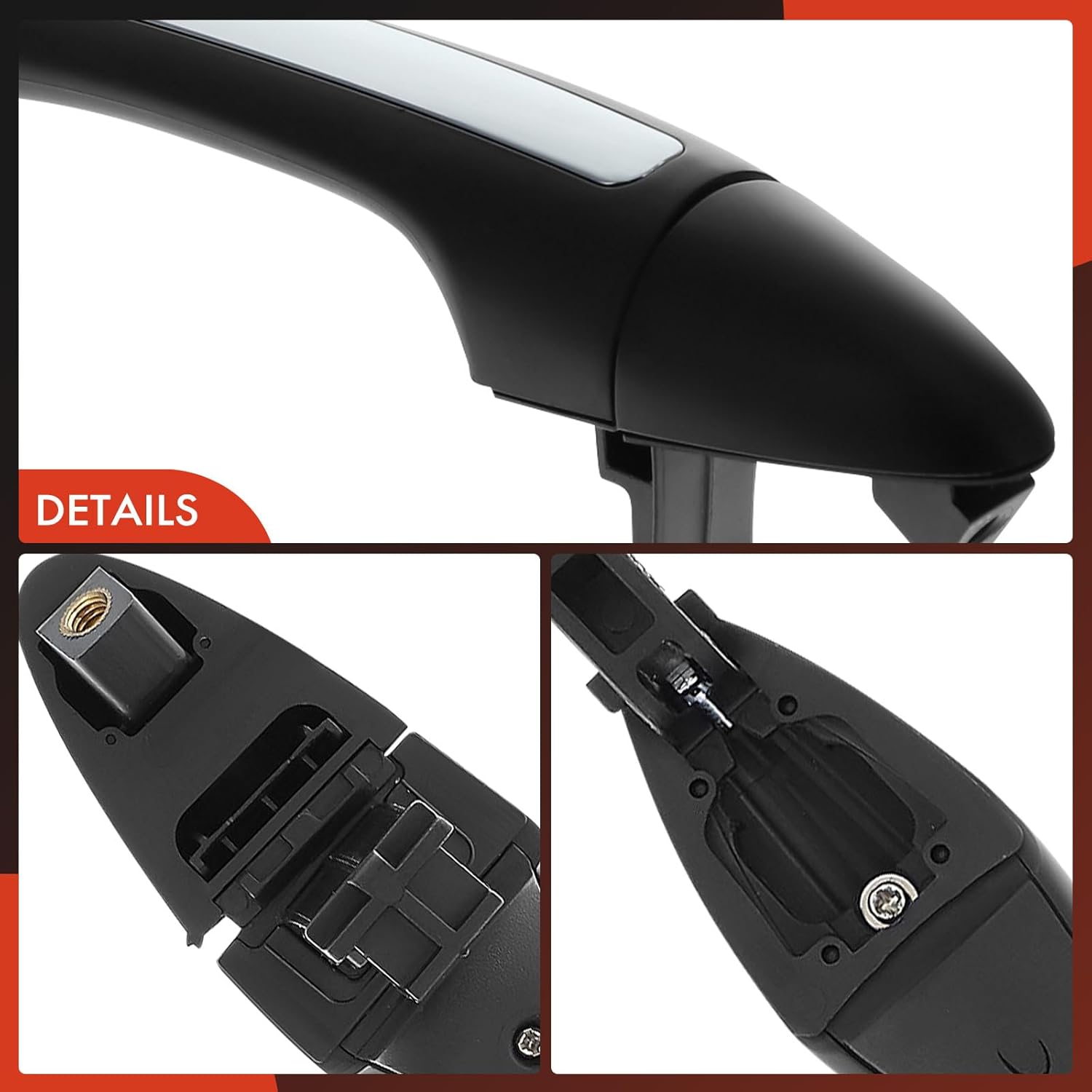 A-Premium Front Right or Rear Exterior Door Handle Compatible with Kia Forte 2014-2018 Sedan, Forte Koup 2014-2017 Coupe, Forte5 2014-2018 Hatchback, Black Housing with Chrome Lever