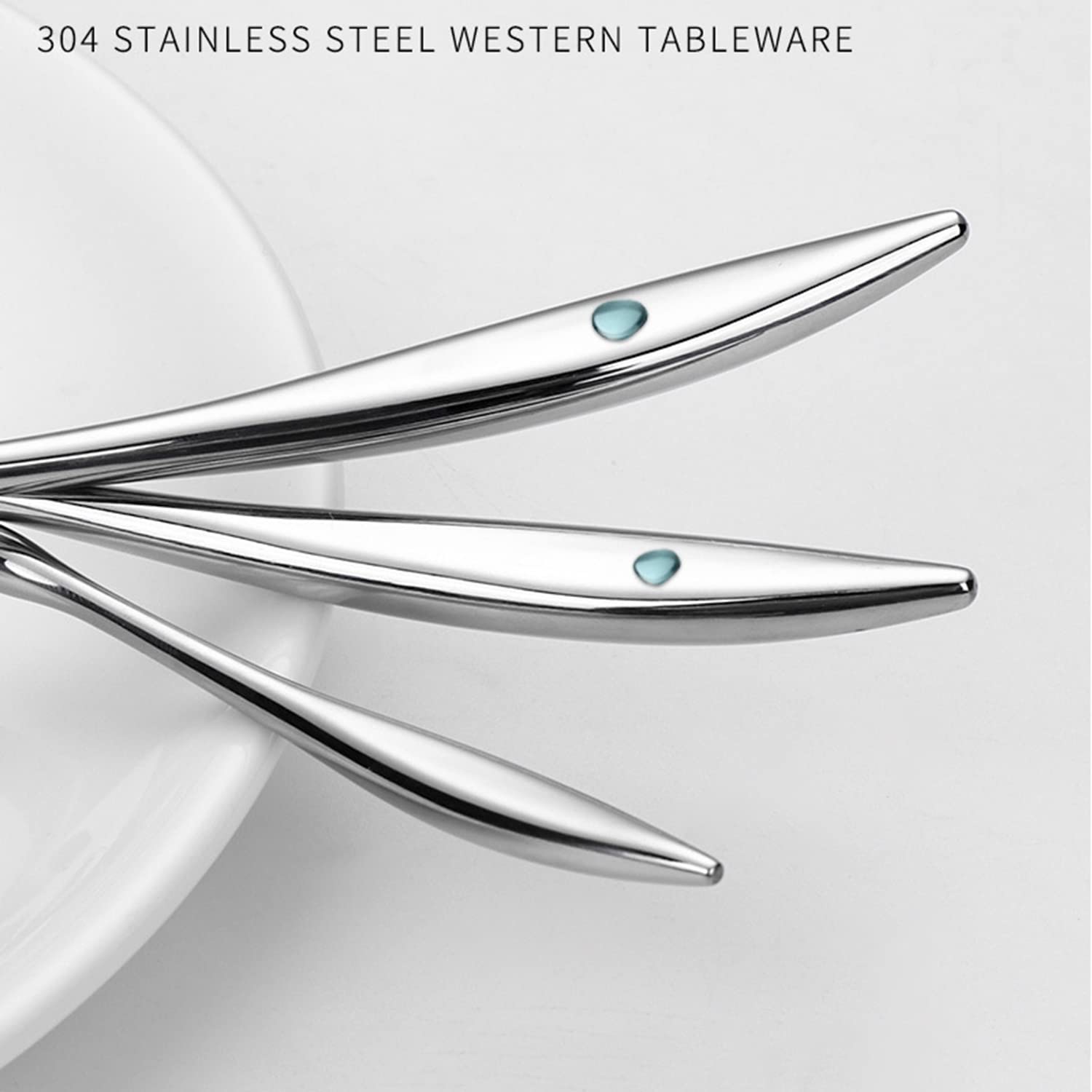 Posate in Acciaio Inox per Cena Posate in Argento Set di Posate Lavabile in lavastoviglie Forchetta Cucchiaio Coltelli Set Bulk juego de cubiertos Acc