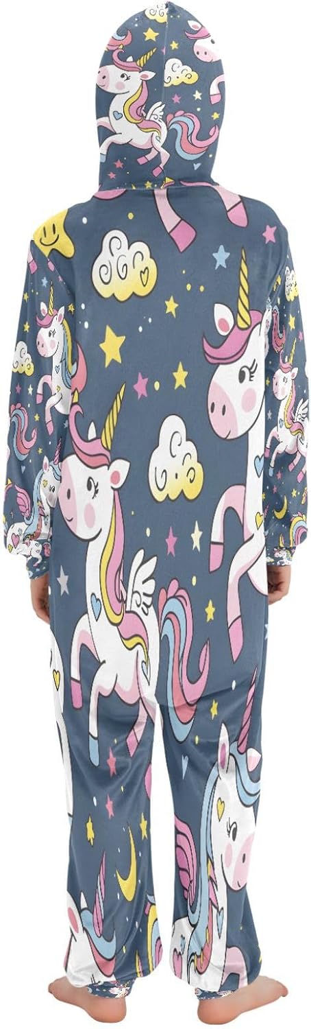 Blue Unicorns Onesie Pajamas Soft and Comfortable for Halloween Cosplay Costume/Homewear/Sleepwear