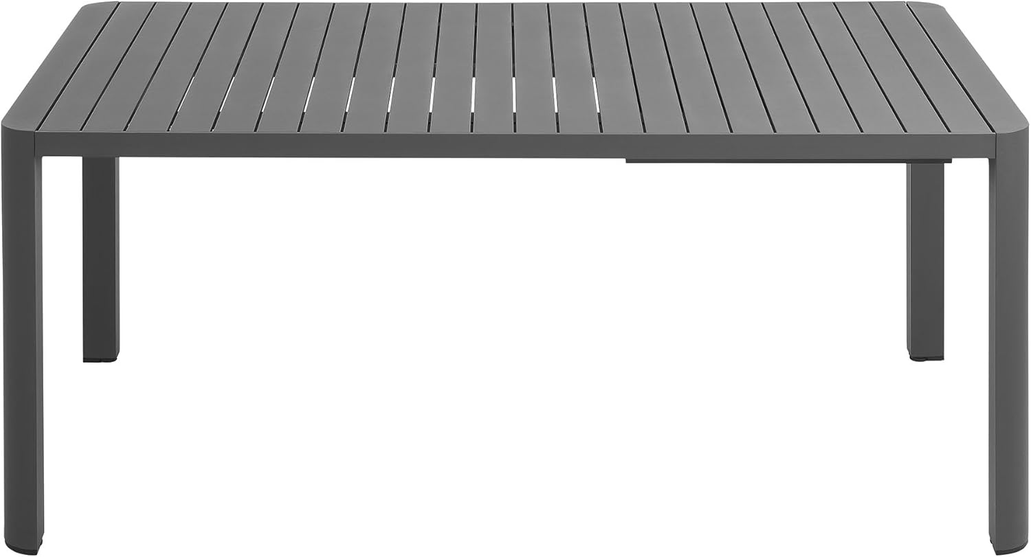 Modway Tahoe Extendable Outdoor Patio Dining Table for 6-8 People in Gray