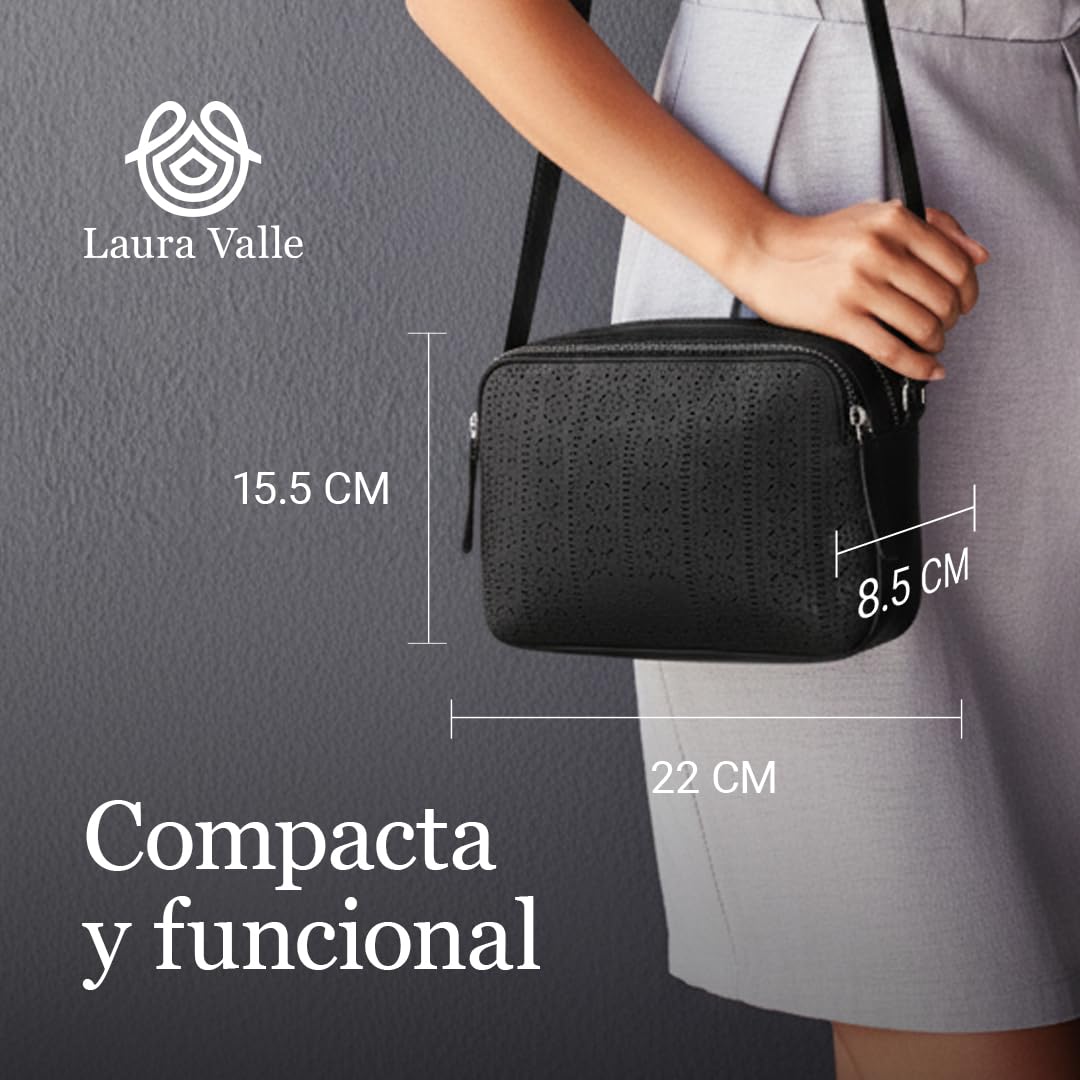 Laura Valle Bandolera Pequeña Mujer Modelo BENEIDA – Bolso Bandolera Mujer De Piel Auténtica Con Diseño Juvenil y Detalles Elegantes Ideal Como Bolso Hombro Para El Día A Día