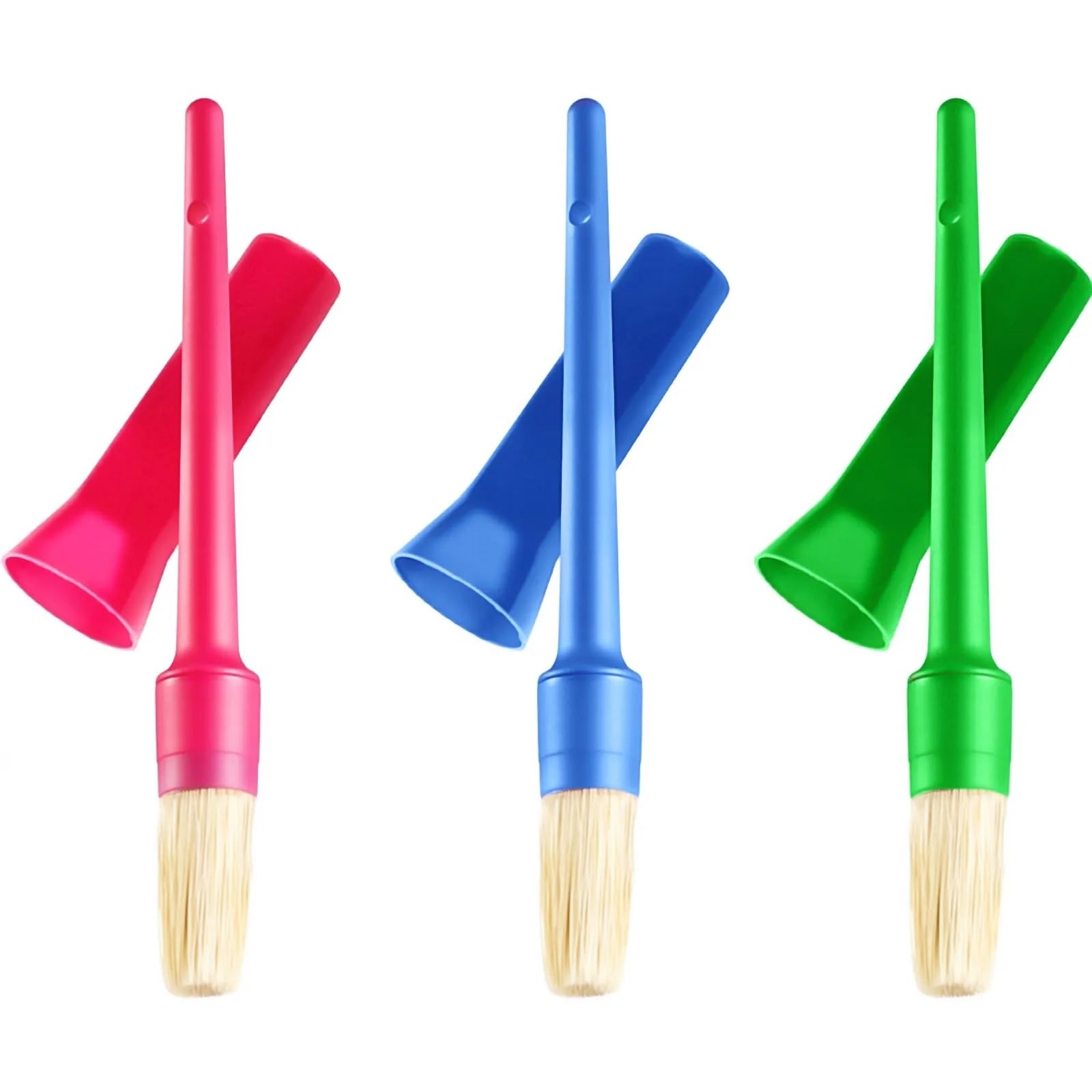 MEISH 3 Pcs Hoof Oil Brush Kit Plastic Cleaning Tools Hoof Dressing & Pick Brush with Cap Portable Horse Care Tool Random Color for Horse Grooming