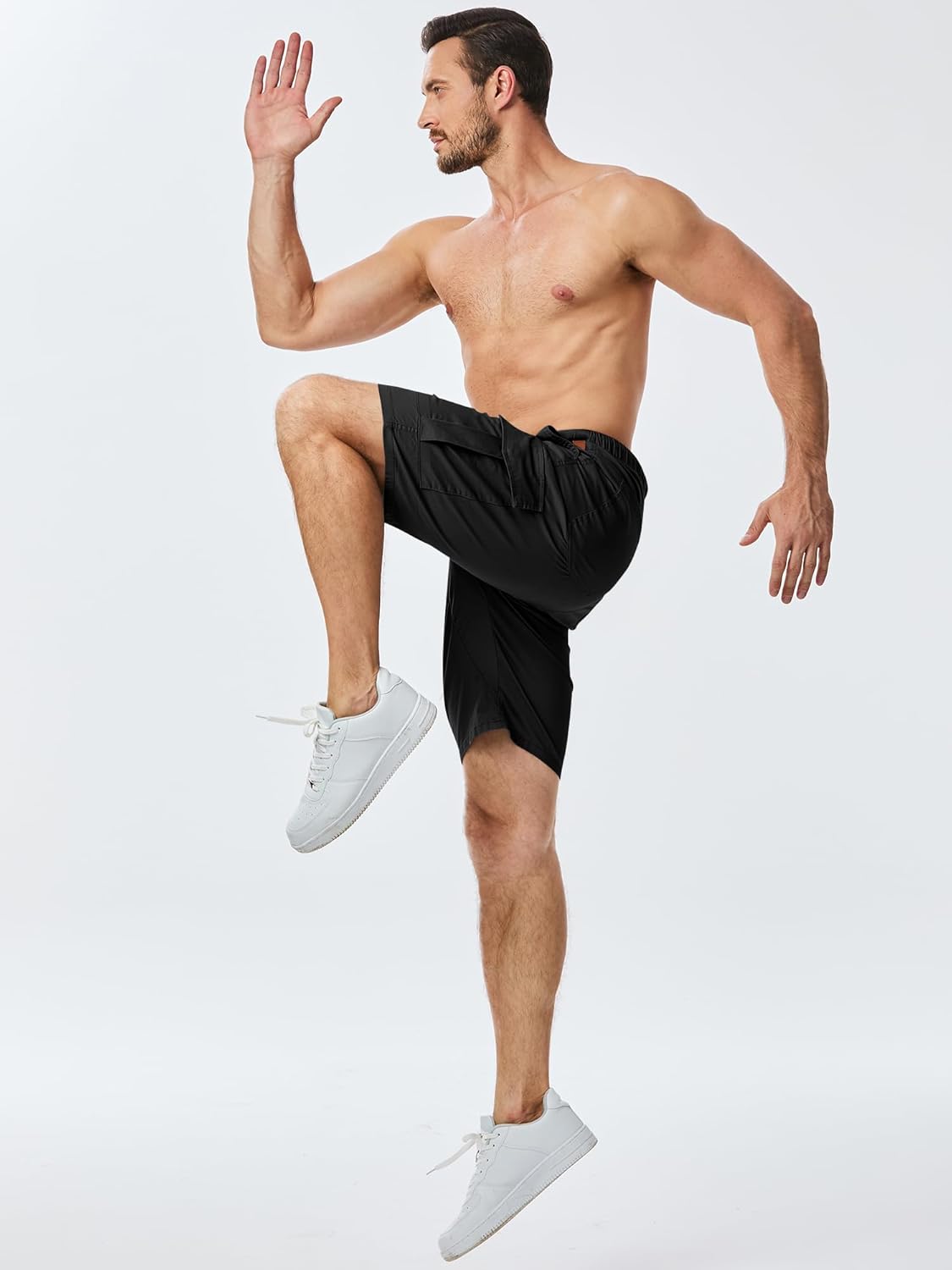 JMIERR Mens Casual Cargo Shorts - Cotton Drawstring Stretch Summer Beach Shorts Twill Chino Short with 6 Pockets - Image 8