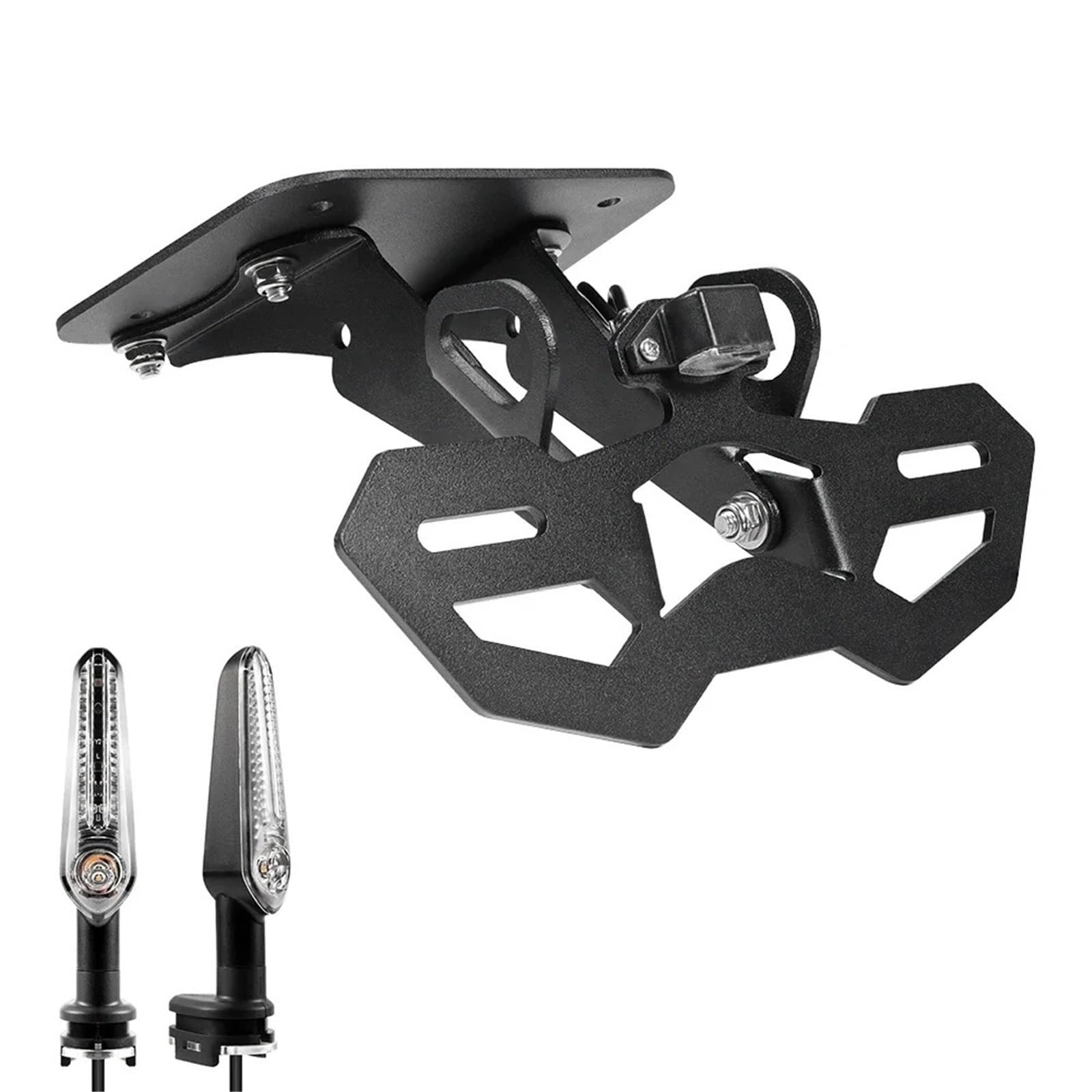 Rejestracyjnej motocykla Uchwyt tablicy rejestracyjnej pasuje do motocykla YAMAHA MT03 MT25 YZF R3 R25 2015-2024 Uchwyt LED Light Fender Eliminator(Holder and Light B)