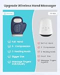 COMFIER 2026 Cadeau pour les hommes,Femmes,Massage mains sans cordless avec chaleur et compression,Massis main électrique mis à jour,Masseur de doigts,Utilisé à la maison,Bureau,Dons pour les femmes,MenBlue