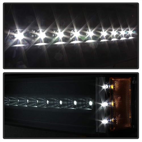 Miniatura 6 de ACANII - Para 2003-2006 Chevy Silverado 1500 2500 3500 LED Parking Luces de Parking Lámparas de Señal Izquierda+Derecha - Carcasa Negra