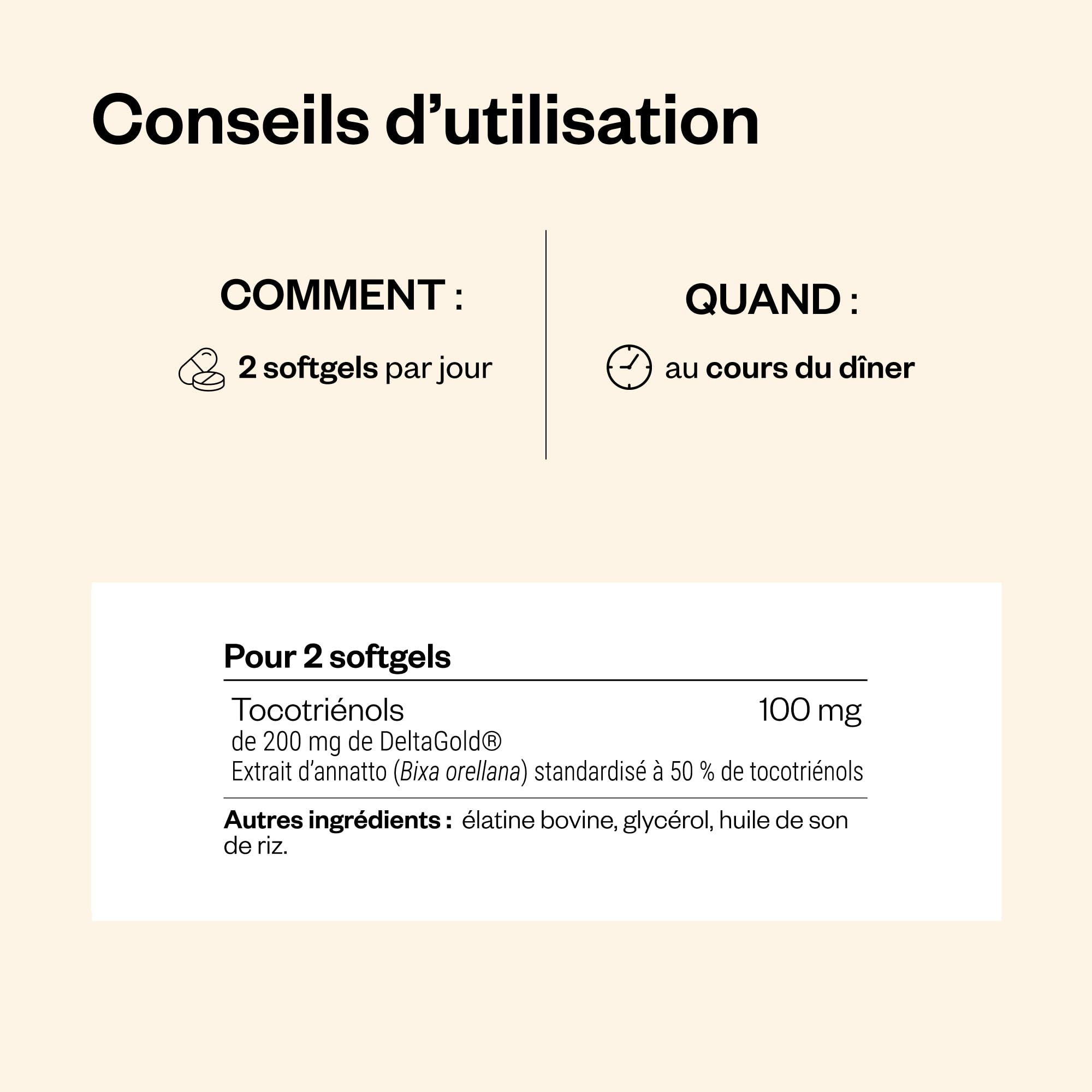 Annatto Tocotrienols - La Plus Grande Source Naturelle de Vitamine E - Contribue à la Protection de Toutes les Cellules Contre le Stress Oxydatif - Sans OGM - Sans Gluten - Supersmart