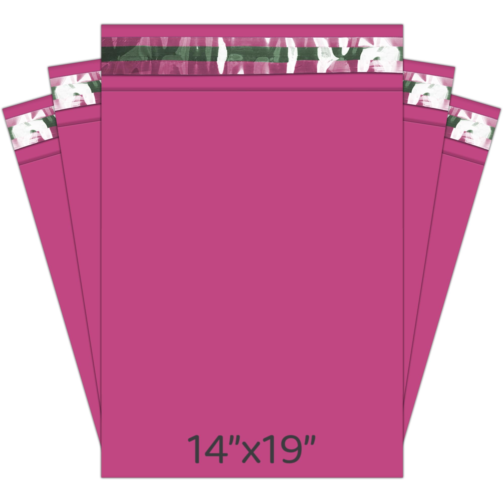 YUNJU Shipping Poly Postal Self Seal Bags in Size 14 x 19 Inch Size Small Mailing Bags Postage Packaging Bags 356mm to 483mm 200 Pieces Hot Pink