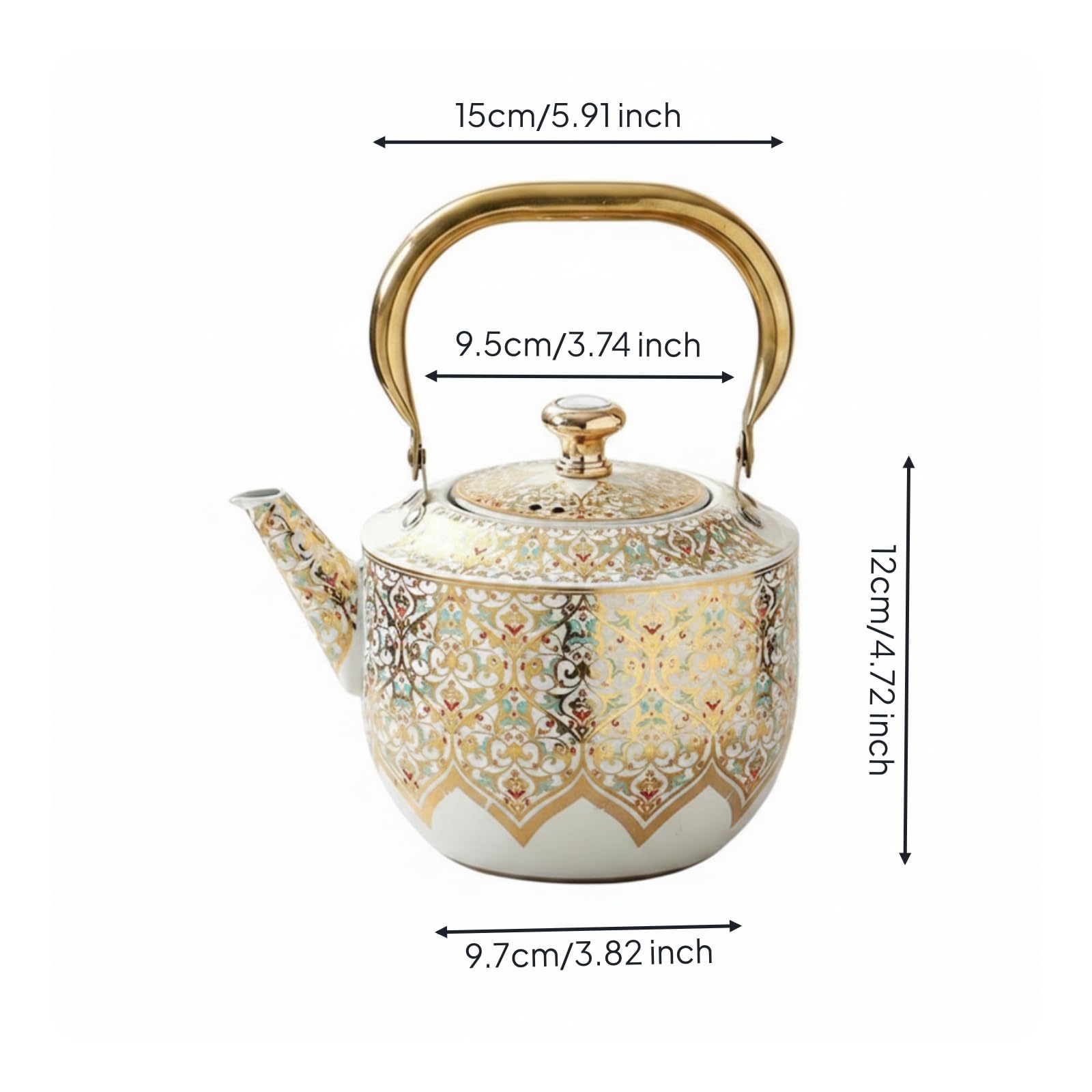 Sharplace Tetera de Acero Inoxidable Tetera Hervidor Jarra Olla con Mango Ergonómico y Vertido sin Goteo Calentamiento Uniforme en Placa Adecuada para Hogar Invitados Colección