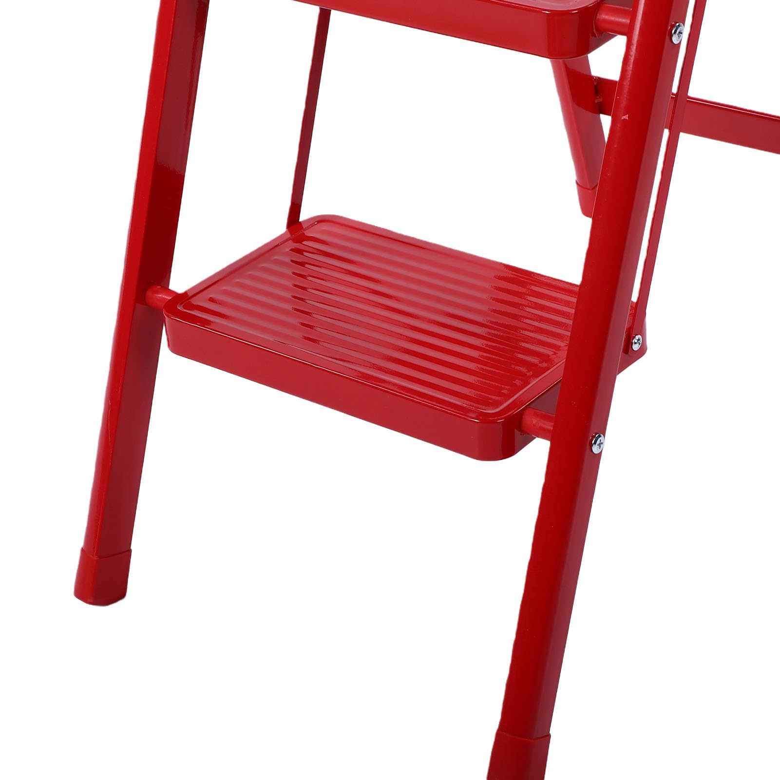 Garosa Scala Pieghevole 4 Gradini con Pedane Antiscivolo Larghe, per Cucina | Materiale in Ferro, Rinforzi Incrociati Stabili, Supporto Triangolare, Sgabello Multiuso, Nessun Montaggio Necessario, Uso