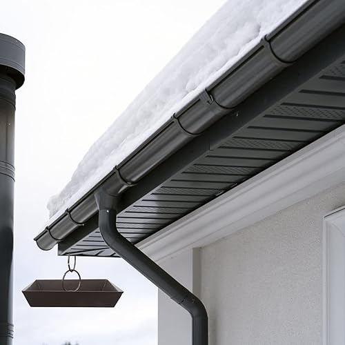 Miniatura 3 de Housoutil Cadena de lluvia para lavabo, cadena de lluvia negra, cadena de lluvia, cuenca de metal, canaletas de anclaje, canaleta de bajante,