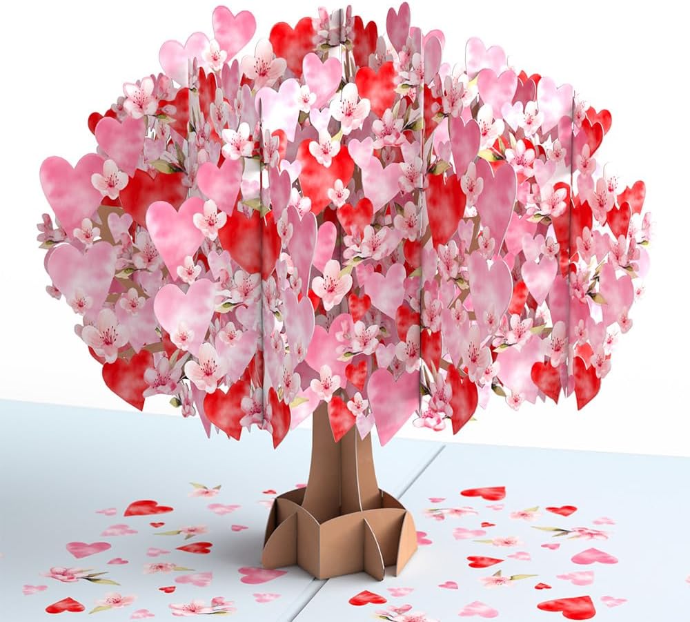 Lovepop Valentines Day Card for Her, Him - 3D Romantic Greeting Pop-Up Cards - Cherry Blossom Tree - 5" x 7" - Blank Notecard & Envelope Included - Image 2