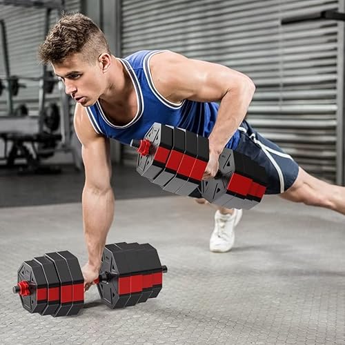 Miniatura 2 de Juego de mancuernas ajustables de 2030406080 libras, juego de mancuernas ajustables no rodantes, juego de mancuernas hexagonales, juego de pesas