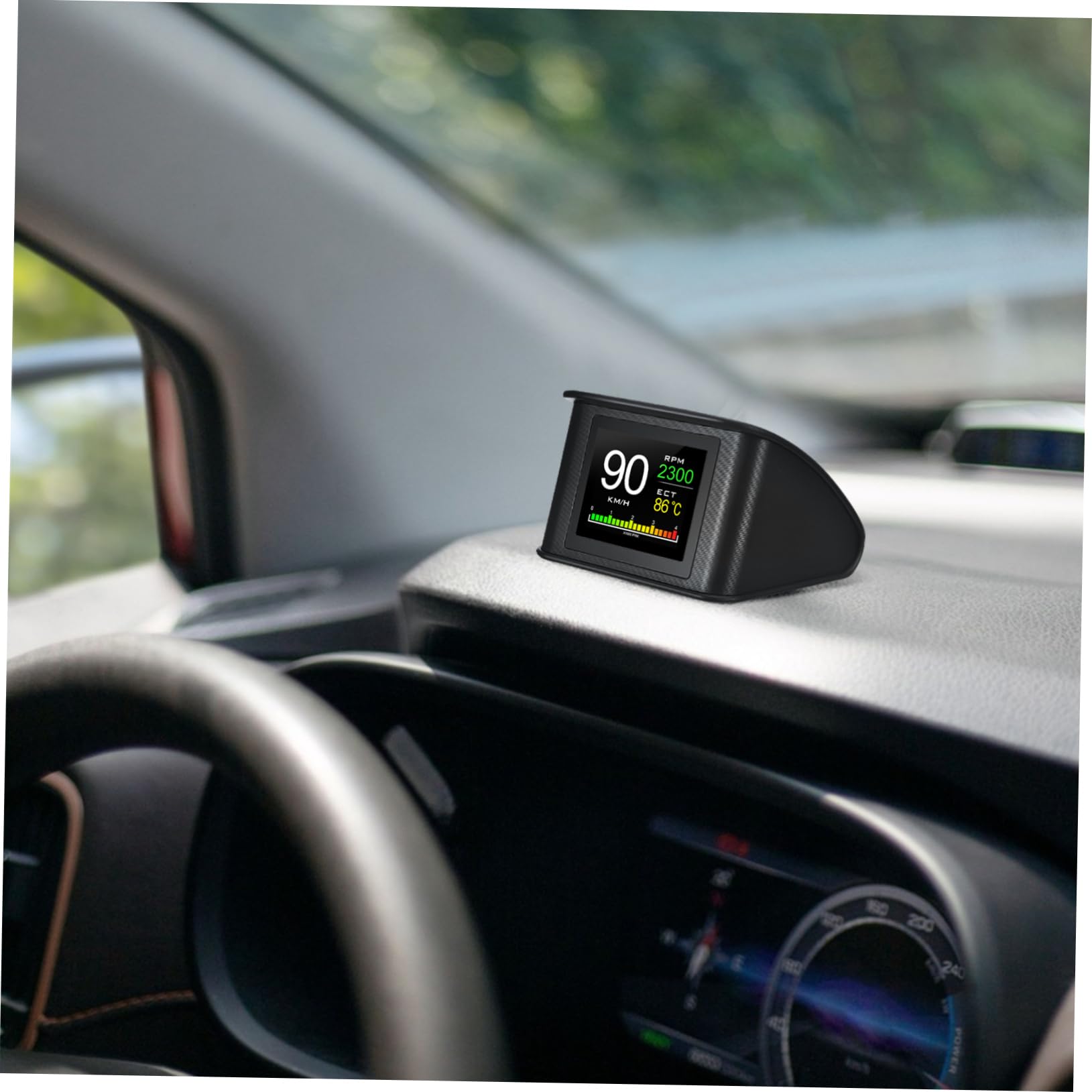 KOMBIUDA Tachimetro Digitale per Auto con Display Hud Portatile in Abs e Pc, Monitor Velocità per Viaggio e Guida a Lunga Distanza, Sicurezza Migliorata e Schermo Lcd Chiaro
