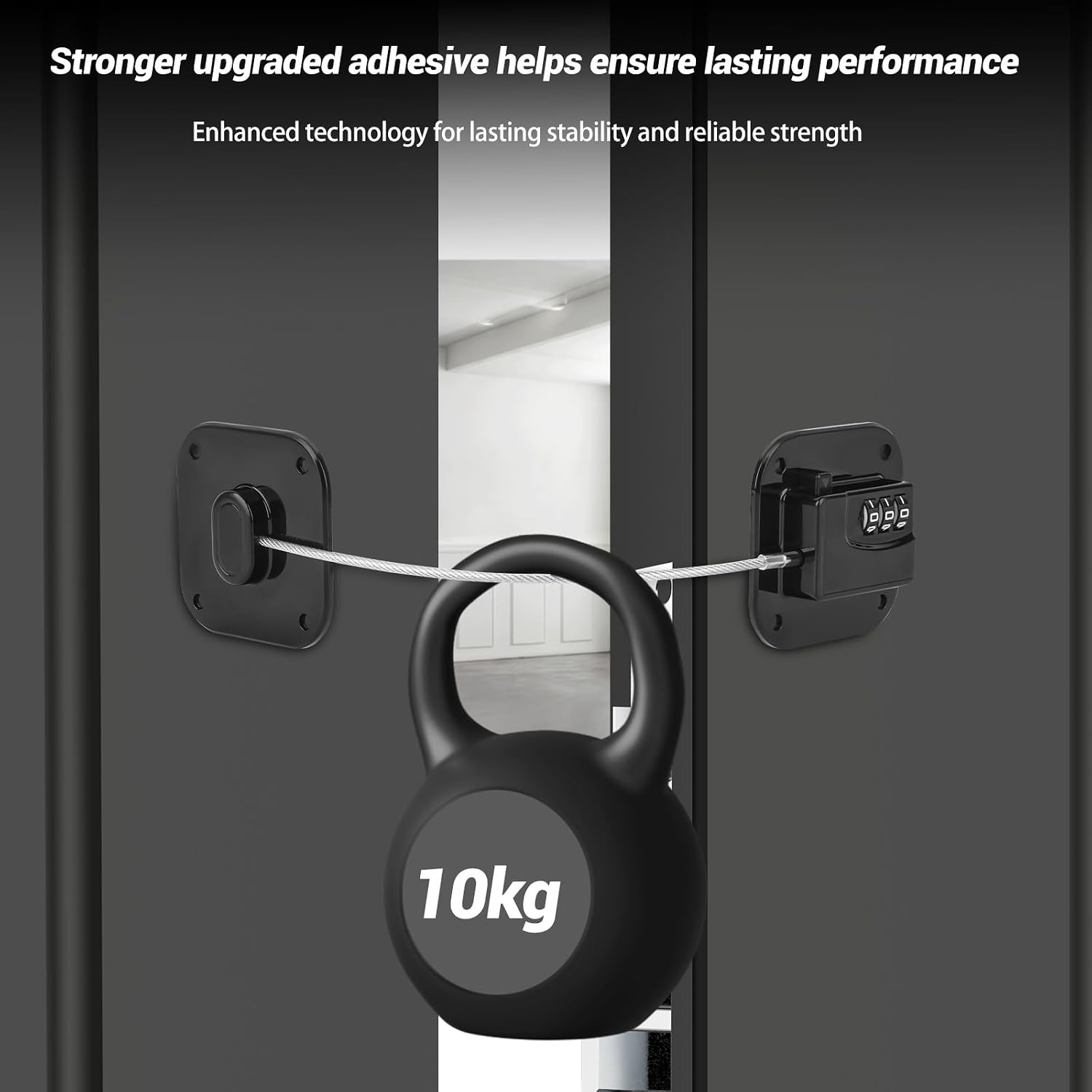 Refrigerator Lock for Kids, 2 Pack Fridge Lock with Combination | Heavy Duty Freezer Lock, Child Safety Cabinet & Drawer Lock, Easy Install Adhesive Lock No Keys Needed, Black