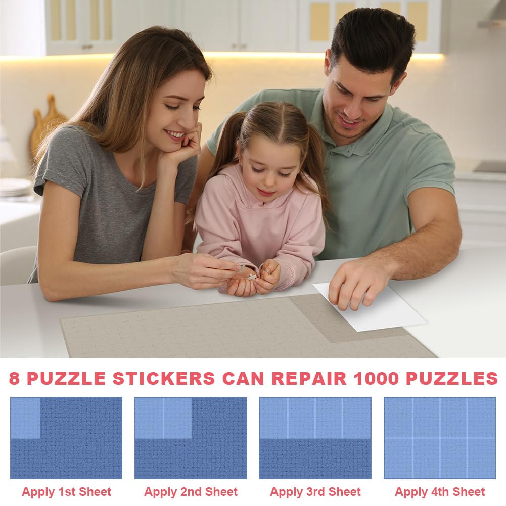 Ainiv 16 sztuk kej do puzzli,przezroczysta folia do układanki,arkusze samoprzylepne do puzzli, łatwy do zamocowania klej do puzzle,samoprzylepna oszczędzająca układankę