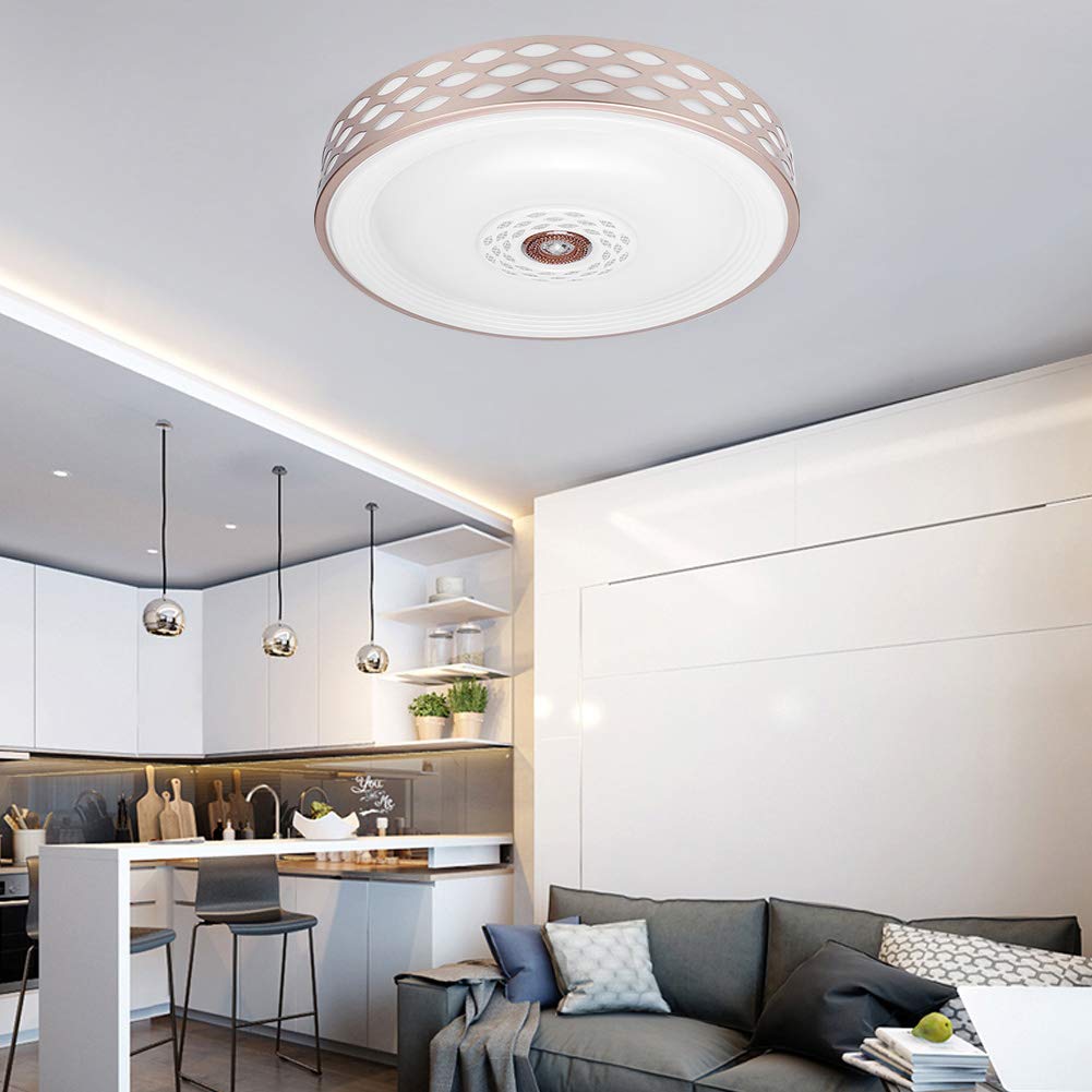 Inteligentna, wielokolorowa lampa sufitowa LED – 60 W, RGB i ciepła biel, sterowanie głosem i aplikacją, kompatybilna z Google Home i Amazon Alexa i energooszczędna, idealna do nowoczesnego