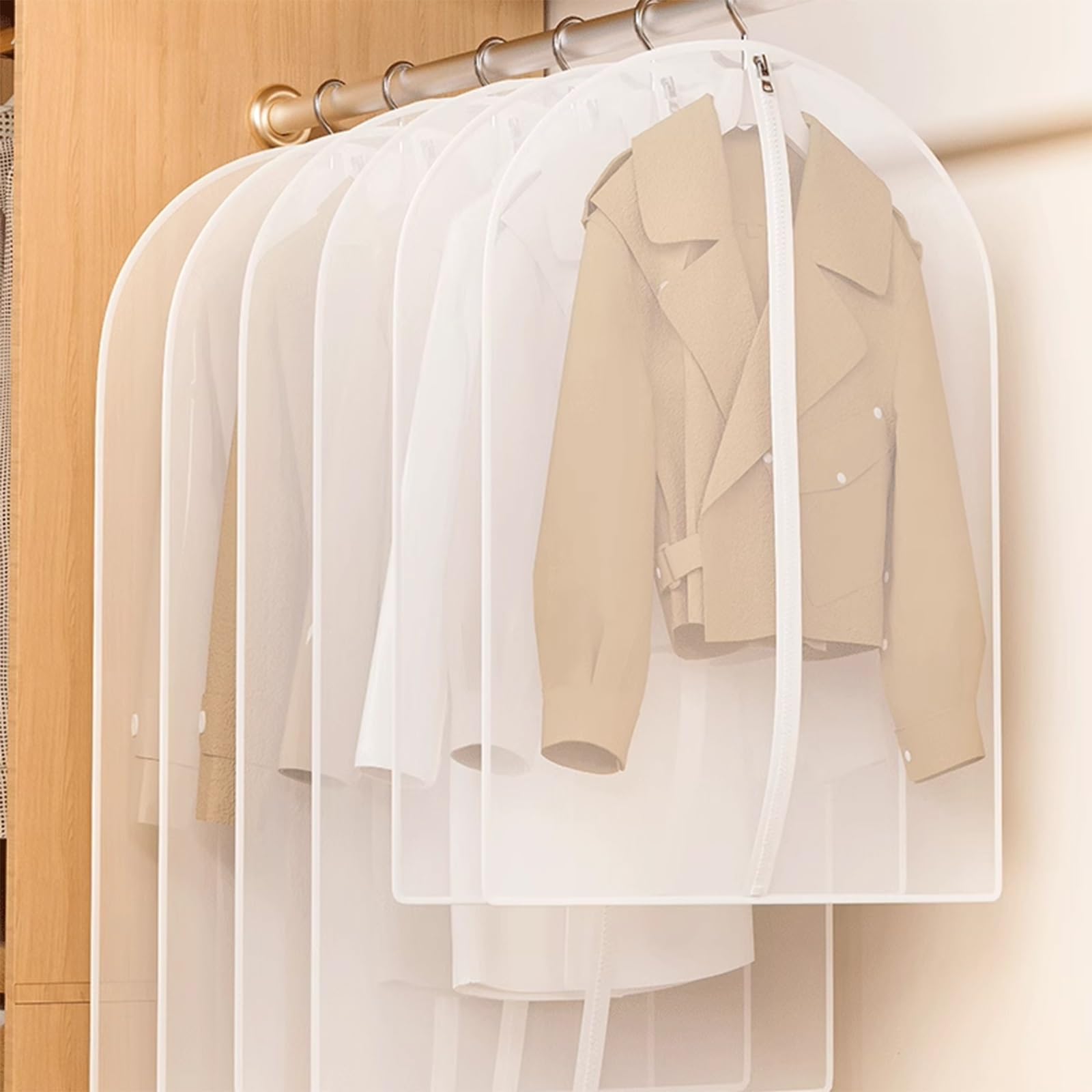 Funda para Colgar Ropa, Transparente, Ideal para Guardar Ropa en Armario y Viajar, Ideal para Camisas y Vestidos (5 Unidades) (100 x 60 cm, 39 x 24 Pulgadas)