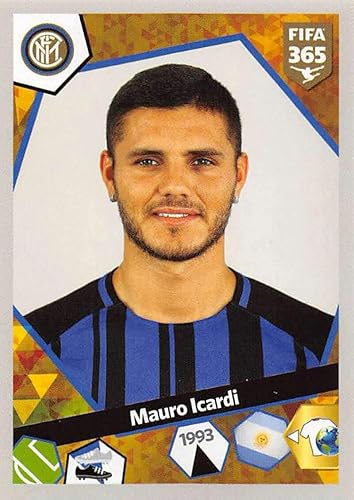 2017-18 Panini FIFA 365 Stickers Europe Soccer #E38 Mauro Icardi Inter Milan Official Smaller Than Trading Card Sized Album Sticker in Raw (NM or