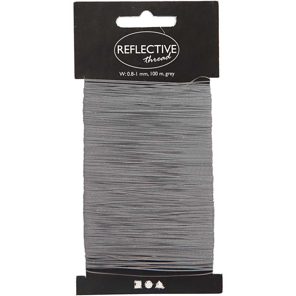 Creativ 100263 Reflektierender Faden, B: 0,8–1 mm, grau, 100 m.