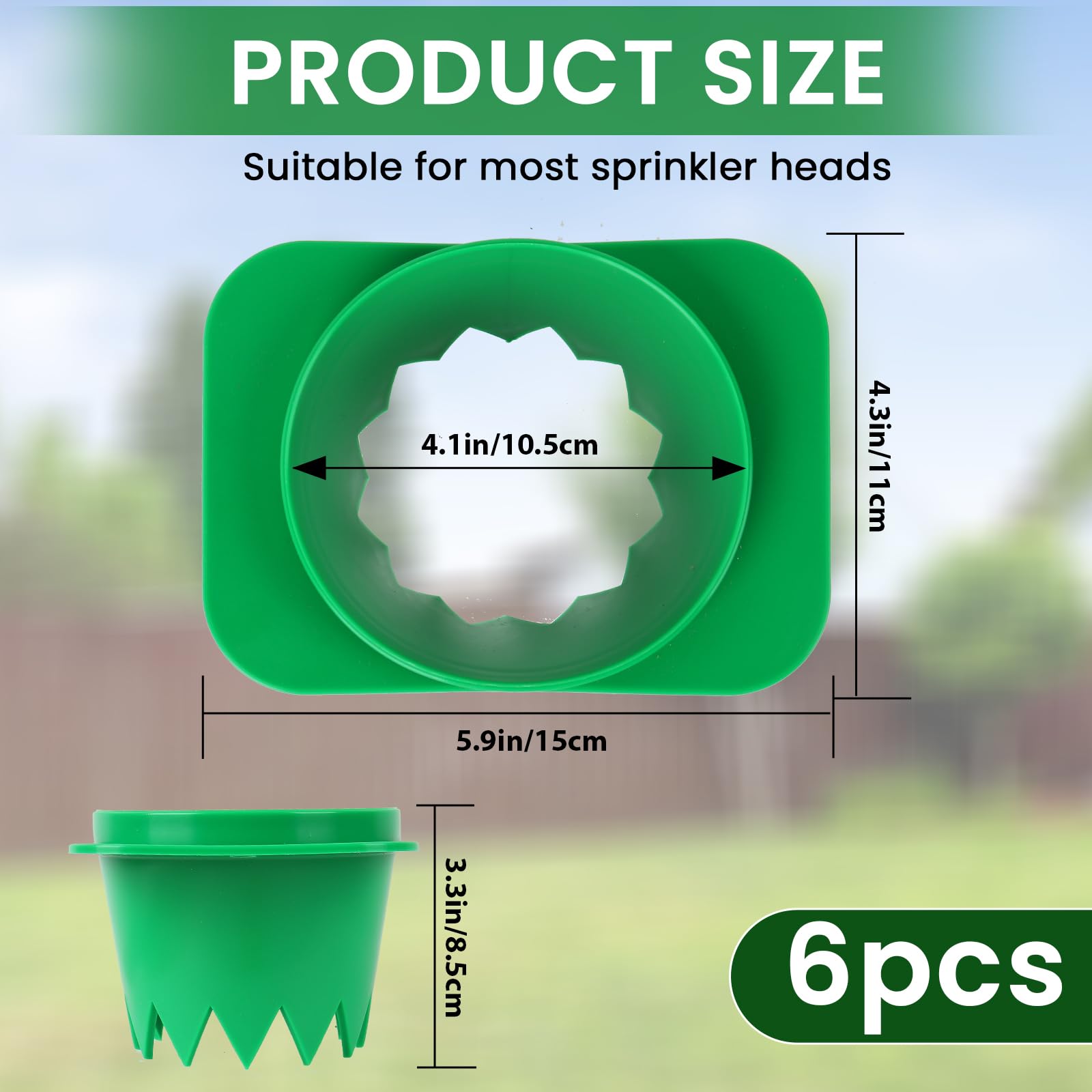Paquete de 12 protectores de cabezal de aspersores, protectores de cabeza de aspersor para césped, protectores de plástico para proteger los aspersores de daños (12, verde)