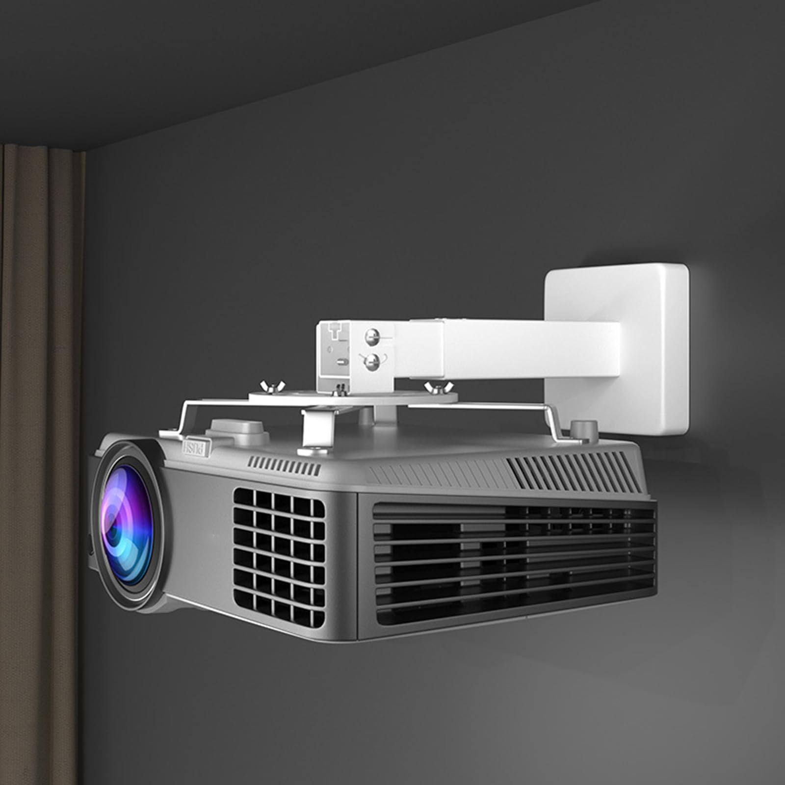 Staffe di montaggio per proiettori a soffitto bianche con testa girevole e doppia diapositiva per la visualizzazione del supporto in alluminio per