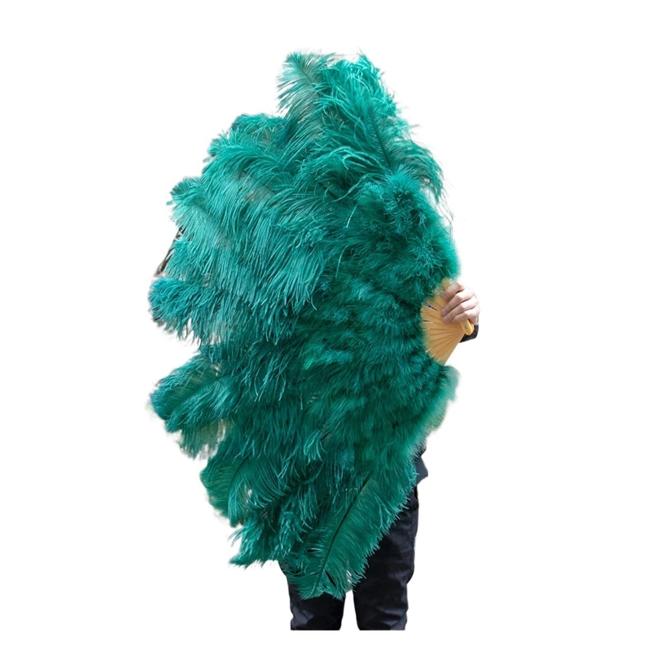 Éventail de danse en plumes bleues accessoires scène mariage bricolage