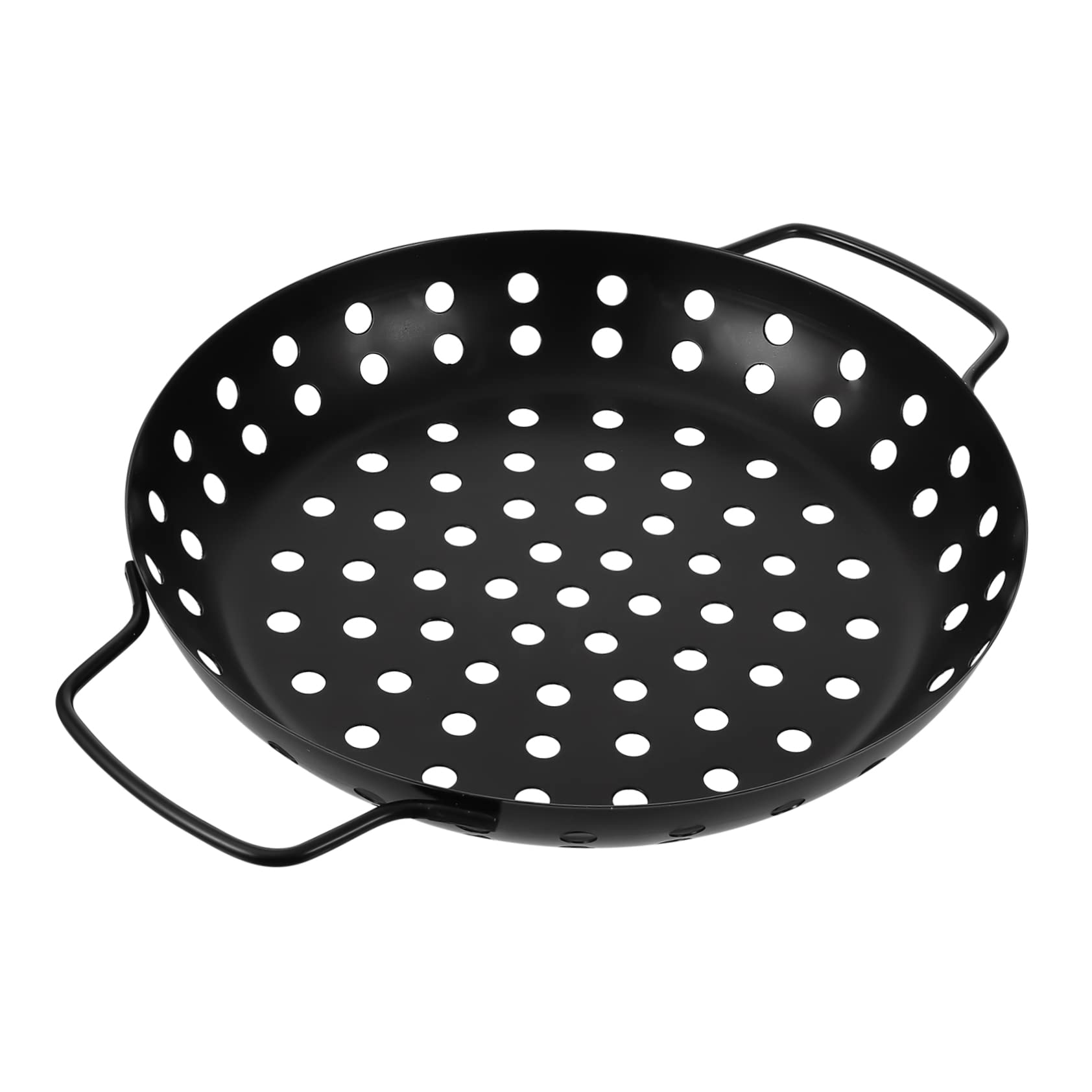 CIYODO 9 Inches Round Outdoor Bbq Non-stick Grilling Tray Large Holes Sturdy and Safe Grilling Basket for Home and Professional Use