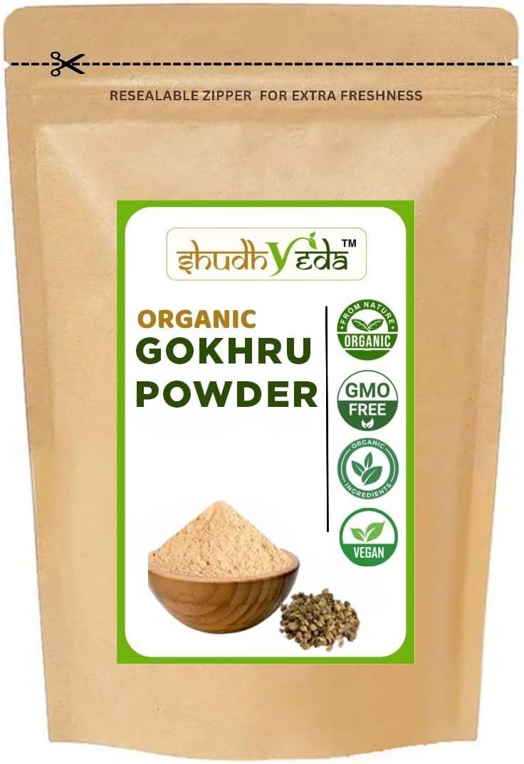Gokhru/Gokshura/Tribulus Terrestris Powder (450g), Boost Strength & Stamina Naturally | Non GMO | No Added Preservative or Additives | Palleru/Nerunjil Powder