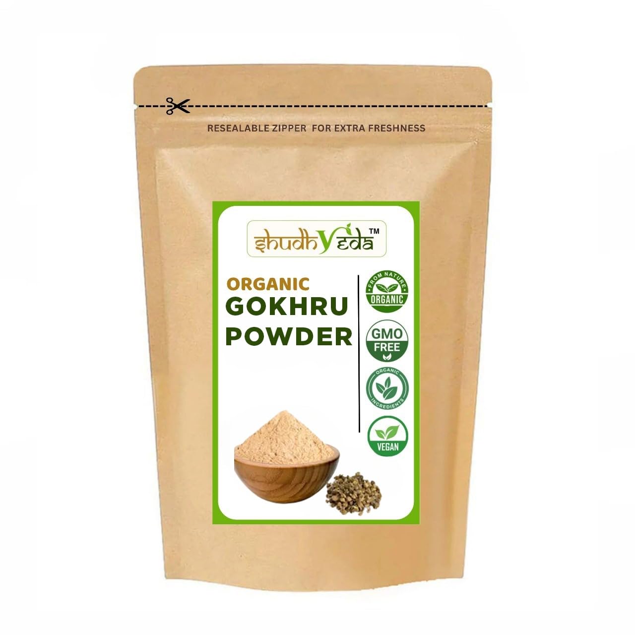 Gokhru/Gokshura/Tribulus Terrestris Powder (450g), Boost Strength & Stamina Naturally | Non GMO | No Added Preservative or Additives | Palleru/Nerunjil Powder