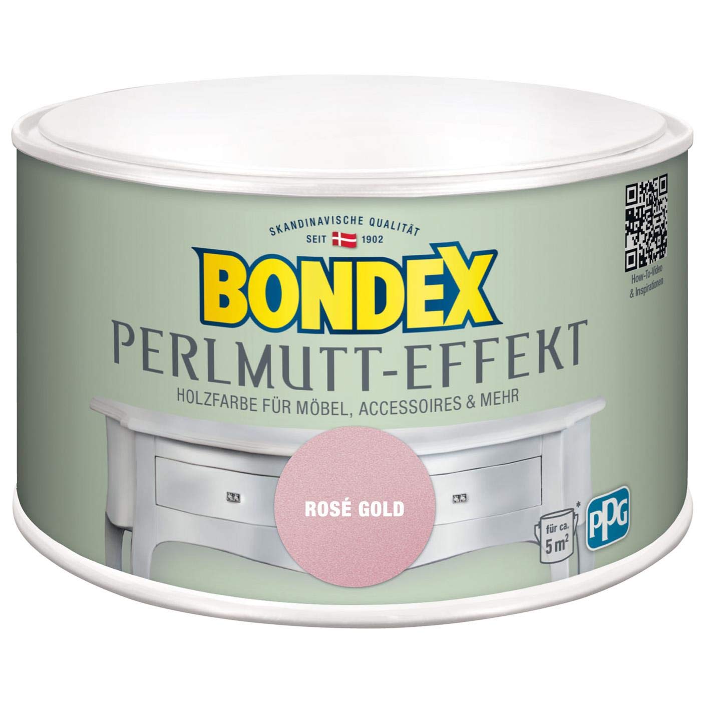 Bondex 424271 Perlmutt- Effekt rose gold 0,5 L für 5 m² - Dekorationsfarben mit dezentem Perlmutt-Glanzeffekt - auch für Wände geeignet