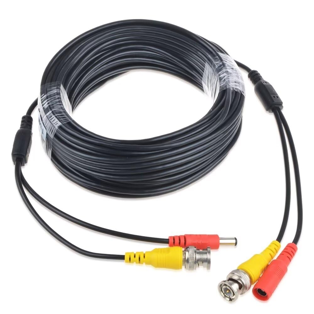 PKPOWER 50ft Video Power Combo Cable For Night Owl Security Cameras – White
