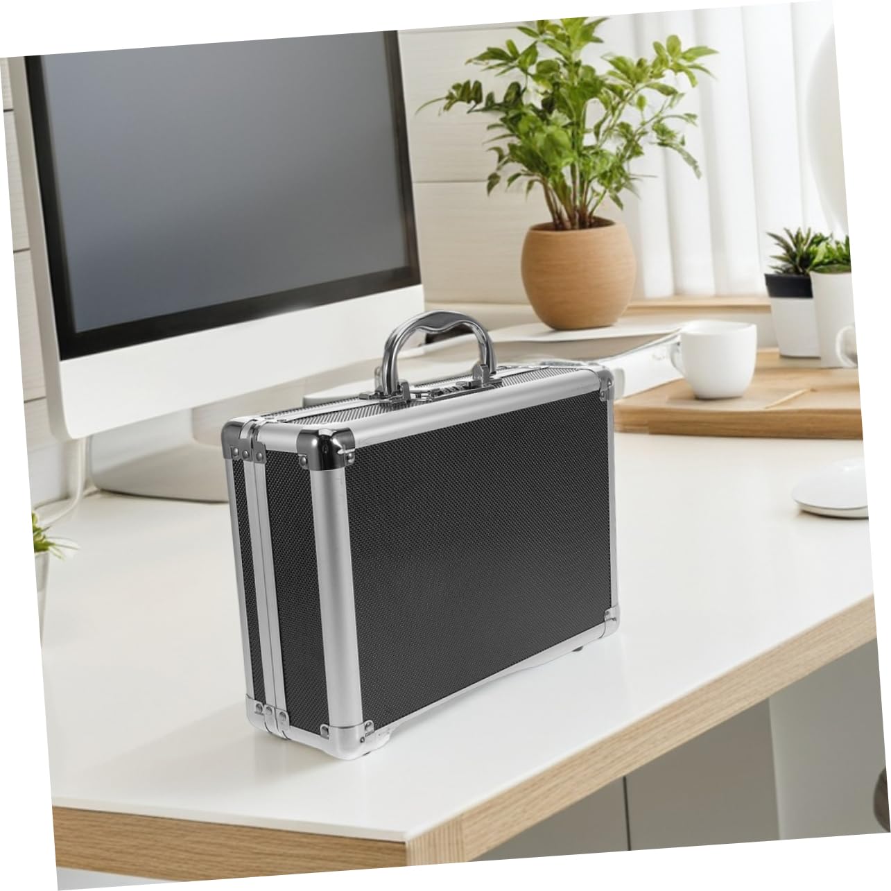 Cassetta Porta Attrezzi in Lega Di Alluminio Con Maniglia Organizzatore Di Attrezzi Portatile Per Casa Ufficio e Viaggi Scatola Per Organizzazione Degli Utensili