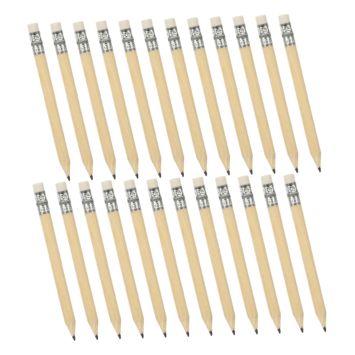 Crayons De Golf Courts Avec Gomme Intégrée 10 Cm, Bois Naturel Rond, Lot De 200 Pièces, Mini Crayons Compacts Pour Score De Golf Et Activités En Plein Air