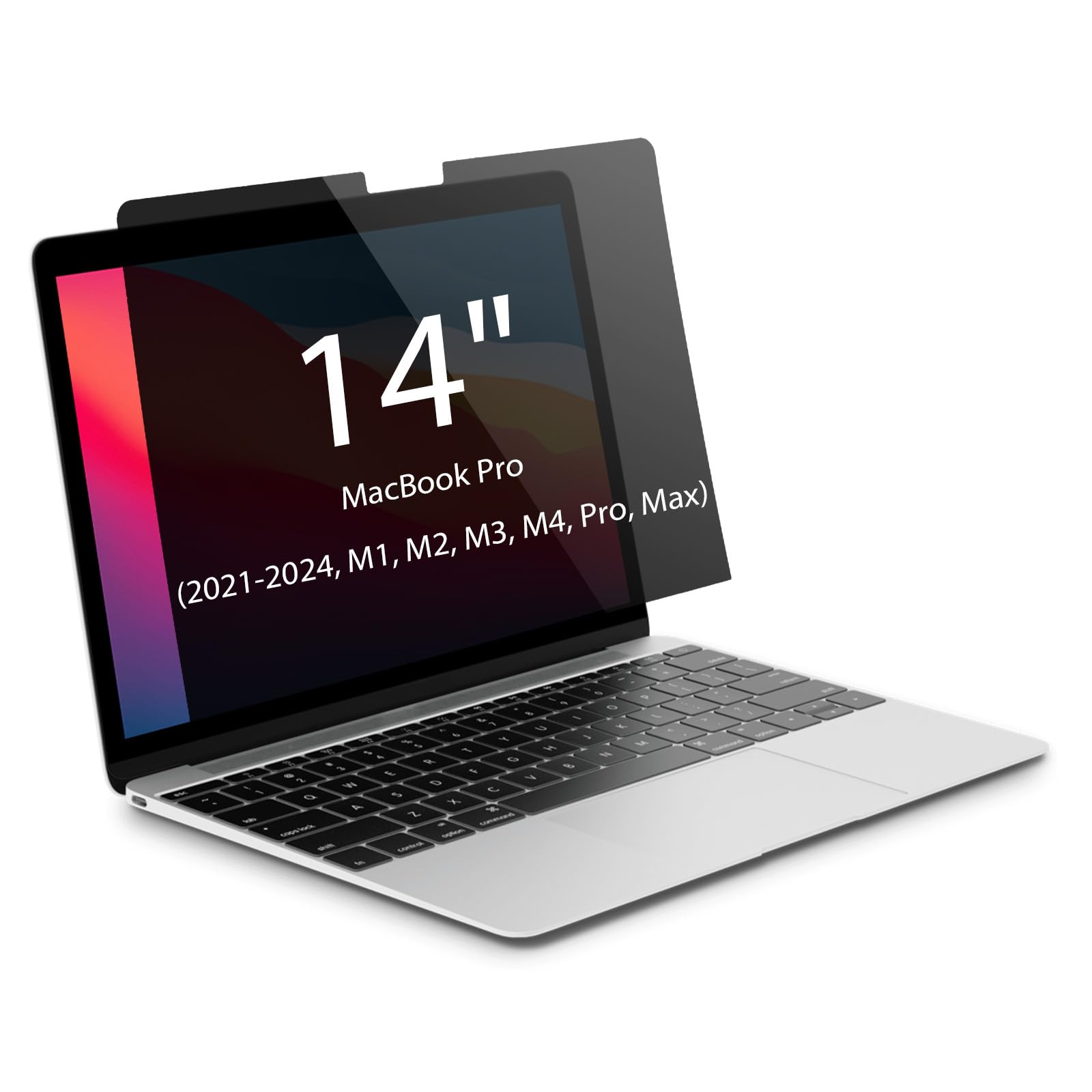 IRUYO FL Magnetic Privacy Screen for MacBook Pro 14 inch (2021-2024, M1, M2, M3, M4, Pro, Max), Detachable Screen Protector, Blue Light Blocking, Anti Glare Protector and Privacy Filter Shield