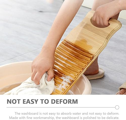 Miniatura 2 de Cabilock Tabla de lavado de madera engrosada para lavadero hogar Lavandería de madera