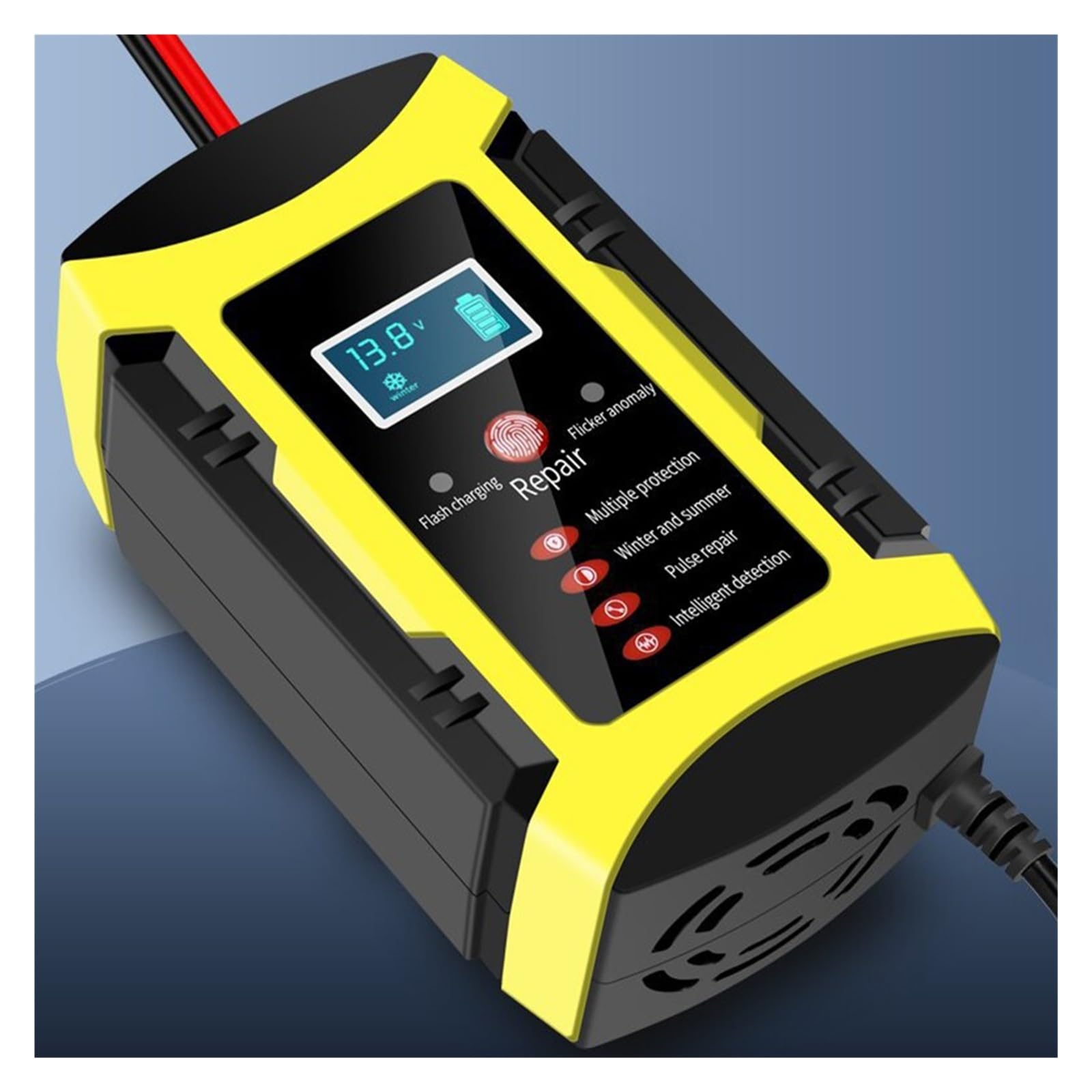 Cargador De Batería Coche Digital Pantalla LCD Motocicleta 12V 6A Protección contra Sobrevoltaje For Baterías Sin Mantenimiento Potente Carga Rápida