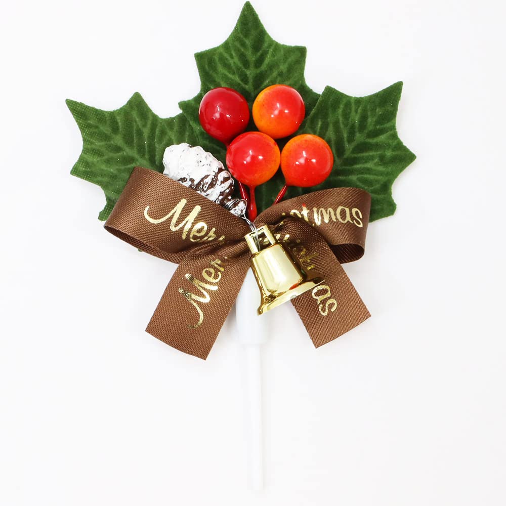 Amazon | クリスマスケーキ 飾り ひいらぎ 柊 プレミアム ケーキピック