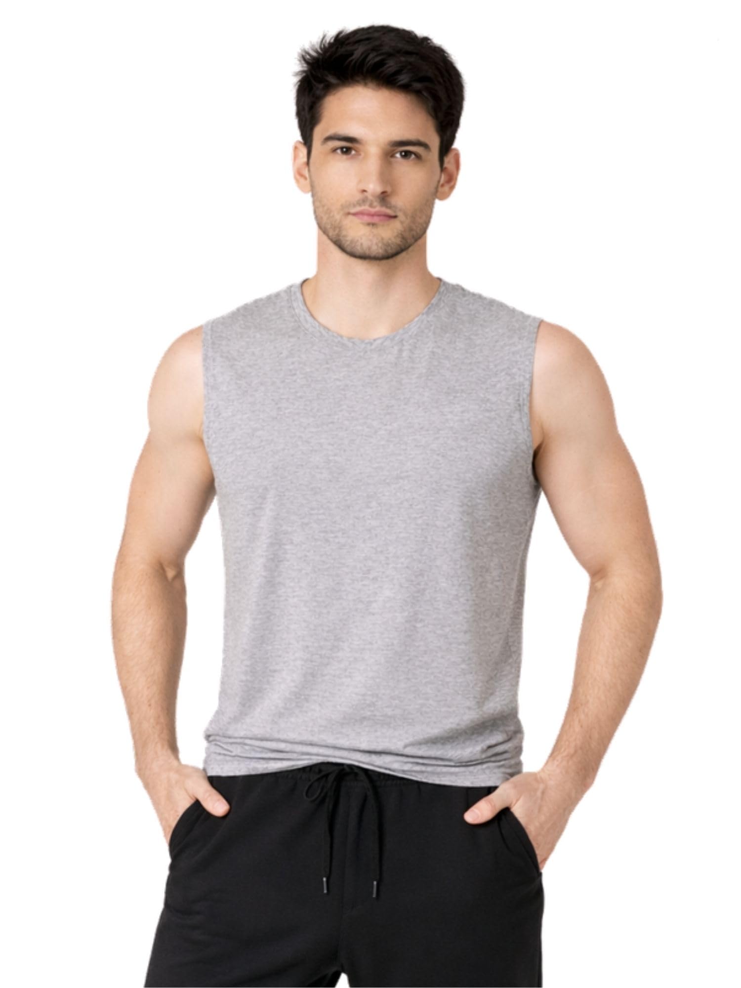 Men Cotton Gym Vest Breathable Sleeveless Sando Lightweight Workout Tank Top Comfortable Crew Neck Training Shirt Fitness Activewear for Gym Running-picture-47