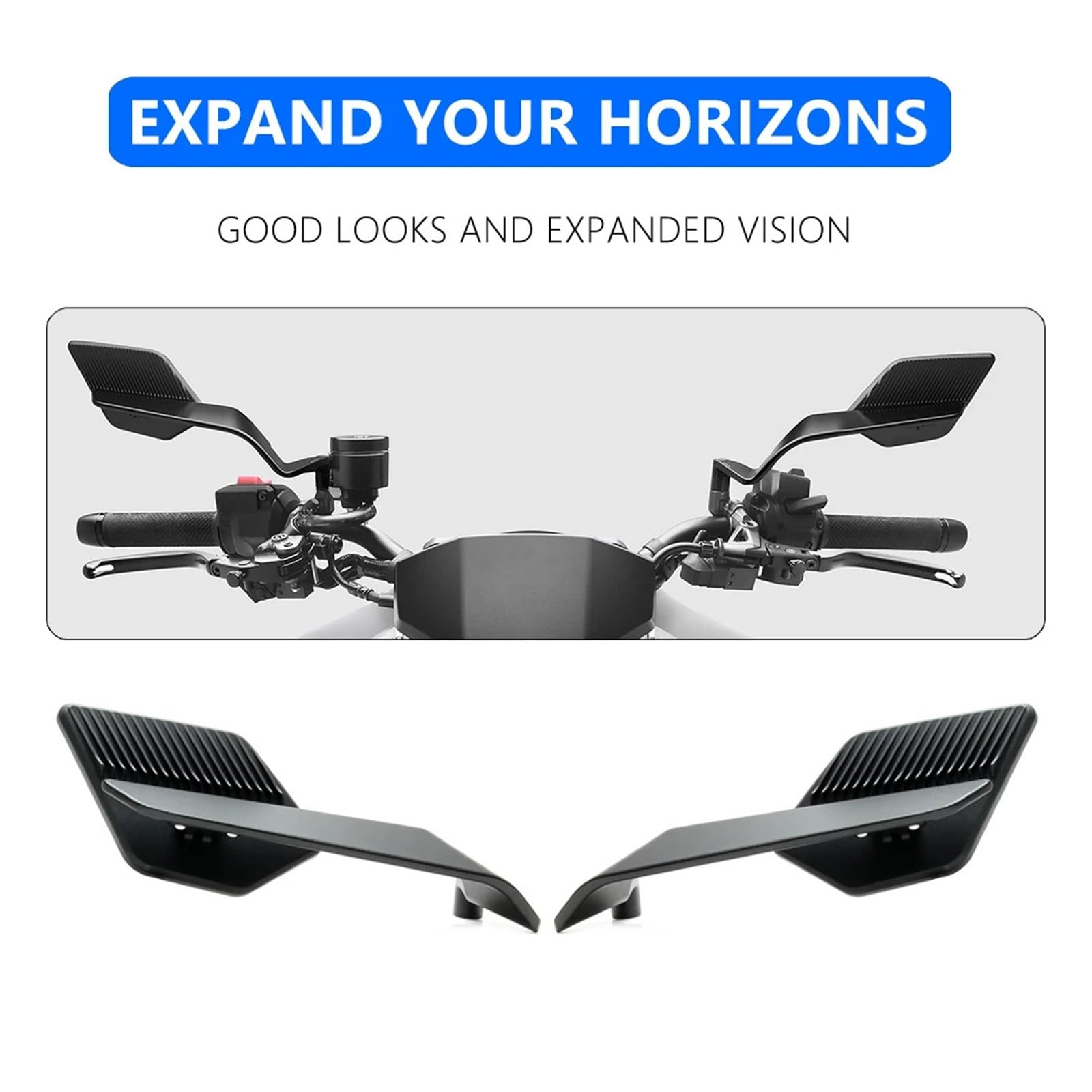 PER Ya&maha MT-03/MT-07/MT-09 SP 2013-2025 Specchietto Retrovisore Per Moto In Alluminio CNC, Spoiler Aerodinamico A Doppia Modalità E Ala Regolabile Specchi retrovisori manubrios