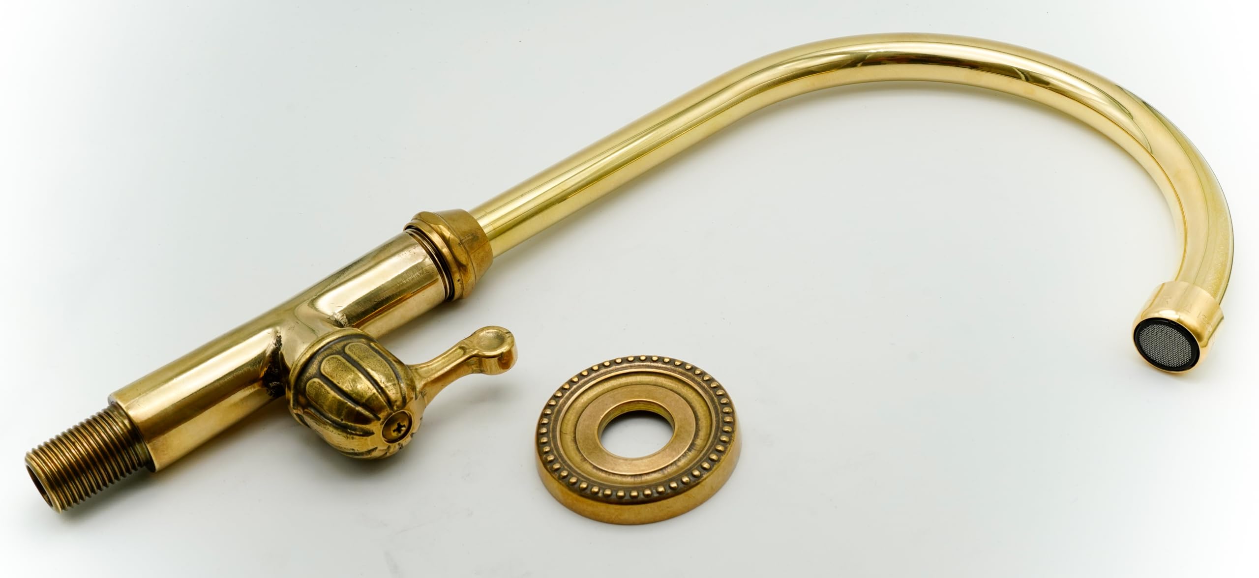 L'ARTISTICA F.LLI PERINCIOLI | Rubinetto Monoforo Bocca Alta Girevole | A colonna, a tubo, in ottone monoforo con canna alta per interno ed esterno, 365x185mm