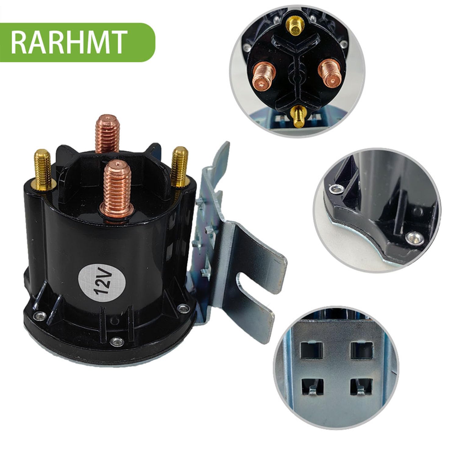 12V Starter Solenoid Relay Switch 4 Terminal 150A Continuous/800A Inrush – Replaces 684-1251-212, 684-1261-212, 634-1261-212 PowerSeal DC Contactor (Intermittent Duty, Includes Hardware)