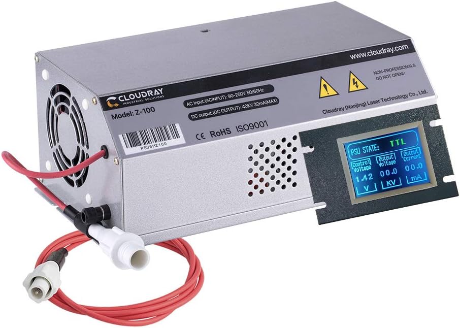 Cloudray CO2 Power Supply 90W 100W 120W AC90-250V LCD Screen DIY Replace Part for CR90 RECI W2 GlassTube & CO2 Laser Engraver