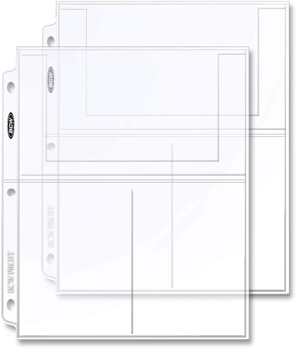 BCW Pro 3-Pocket Photo Sleeves (20 Pack) | 4"x6" Acid-Free, Archival Pages for Binders | Clear, PVC-Free Protection for Photos & Cards