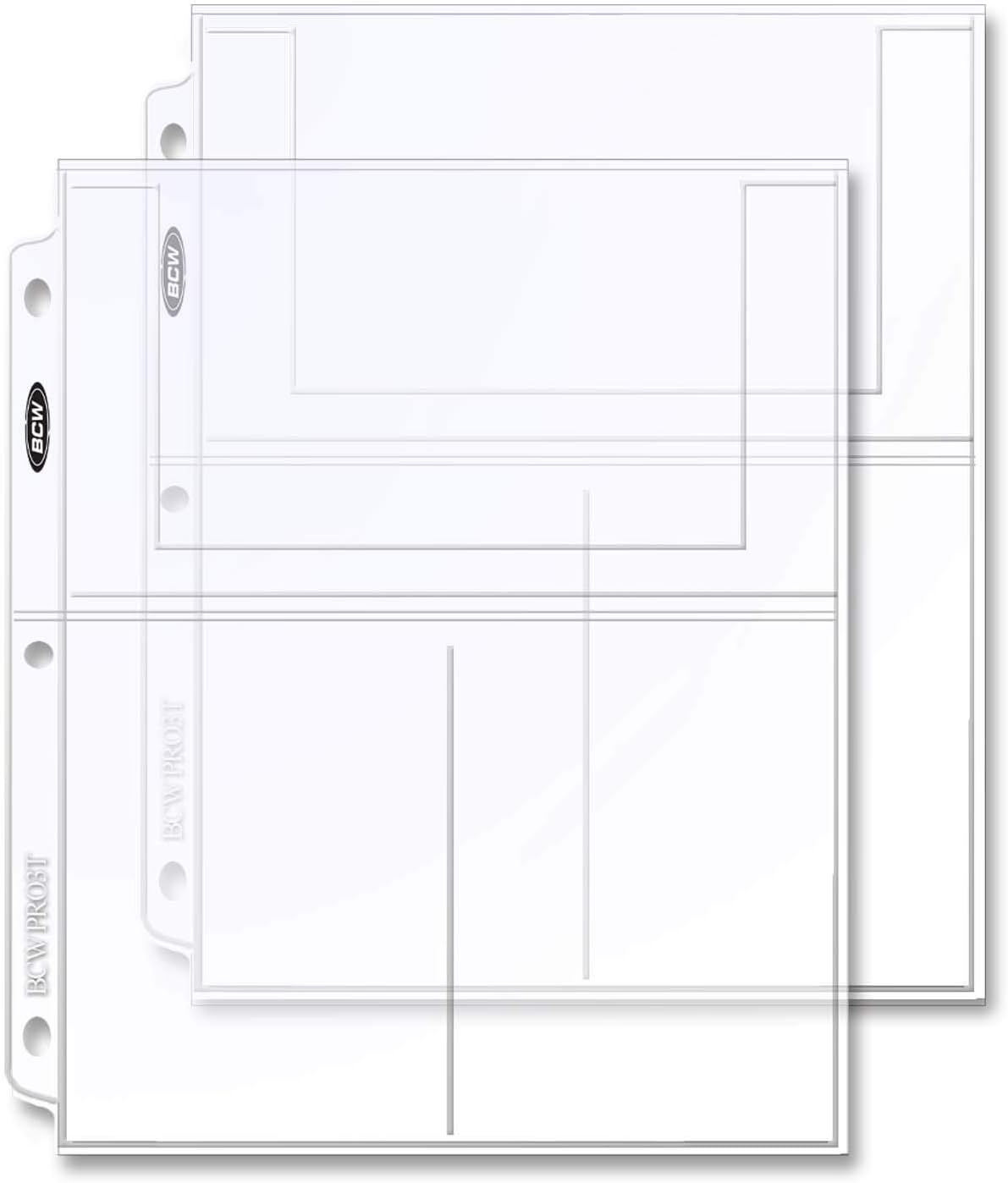 20 (Twenty Pages) - BCW Pro 3-Pocket Page (4 X 6 Cards, Postcards or Photos)