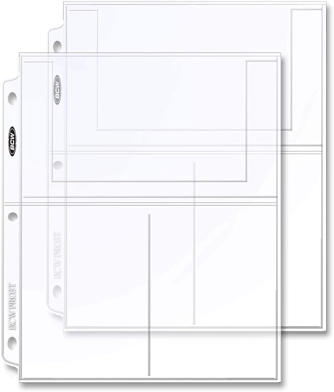 BCW Pro 3-Pocket Photo Sleeves (20 Pack) | 4"x6" Acid-Free, Archival Pages for Binders | Clear, PVC-Free Protection for Photos & Cards