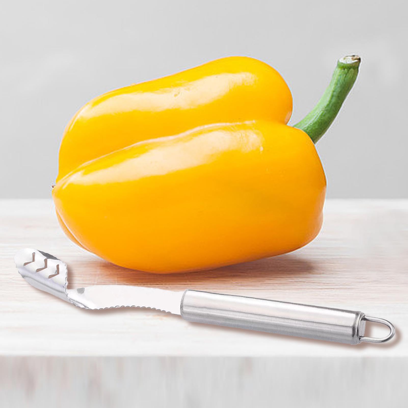 Extracteur de noyau de piment, outil de vide-poivre,Vide-piment de cuisine en acier inoxydable - Extracteur de noyau de tomates domestiques, vide-noyau Portable pour aubergines au poivre Extracteur de noyau de piment, outil de vide-poivre,Vide-piment de cuisine en acier inoxydable - Extracteur de noyau de tomates domestiques, vide-noyau Portable pour aubergines au poivre