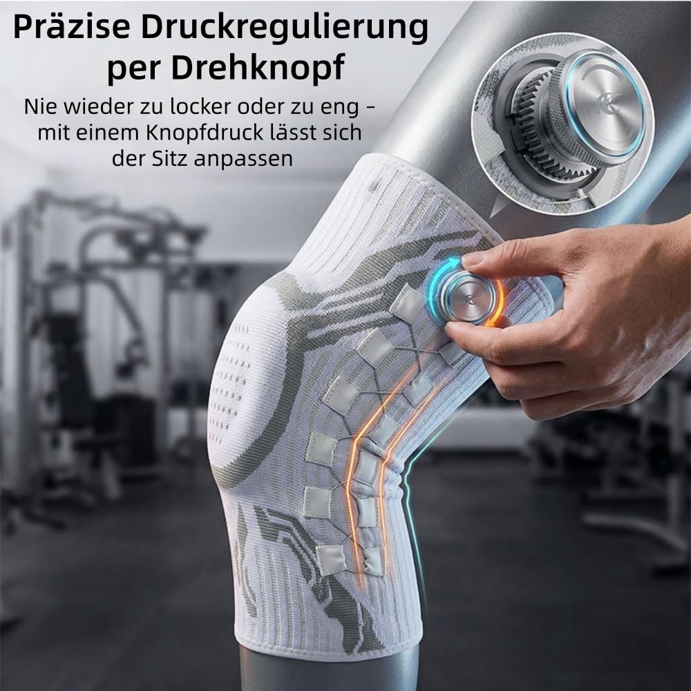 MEIION reha komfort Verstellbare Kniebandage mit Drehknopf, Atmungsaktiv und bequem,Kompression für Sport, Alltag, geeignet für Damen und Männer