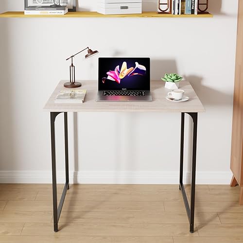 Miniatura 11 de YRLLENSDAN Escritorio grande de madera, escritorio para juegos de 48 pulgadas, escritorio moderno para escritura, estación de trabajo, mesa de